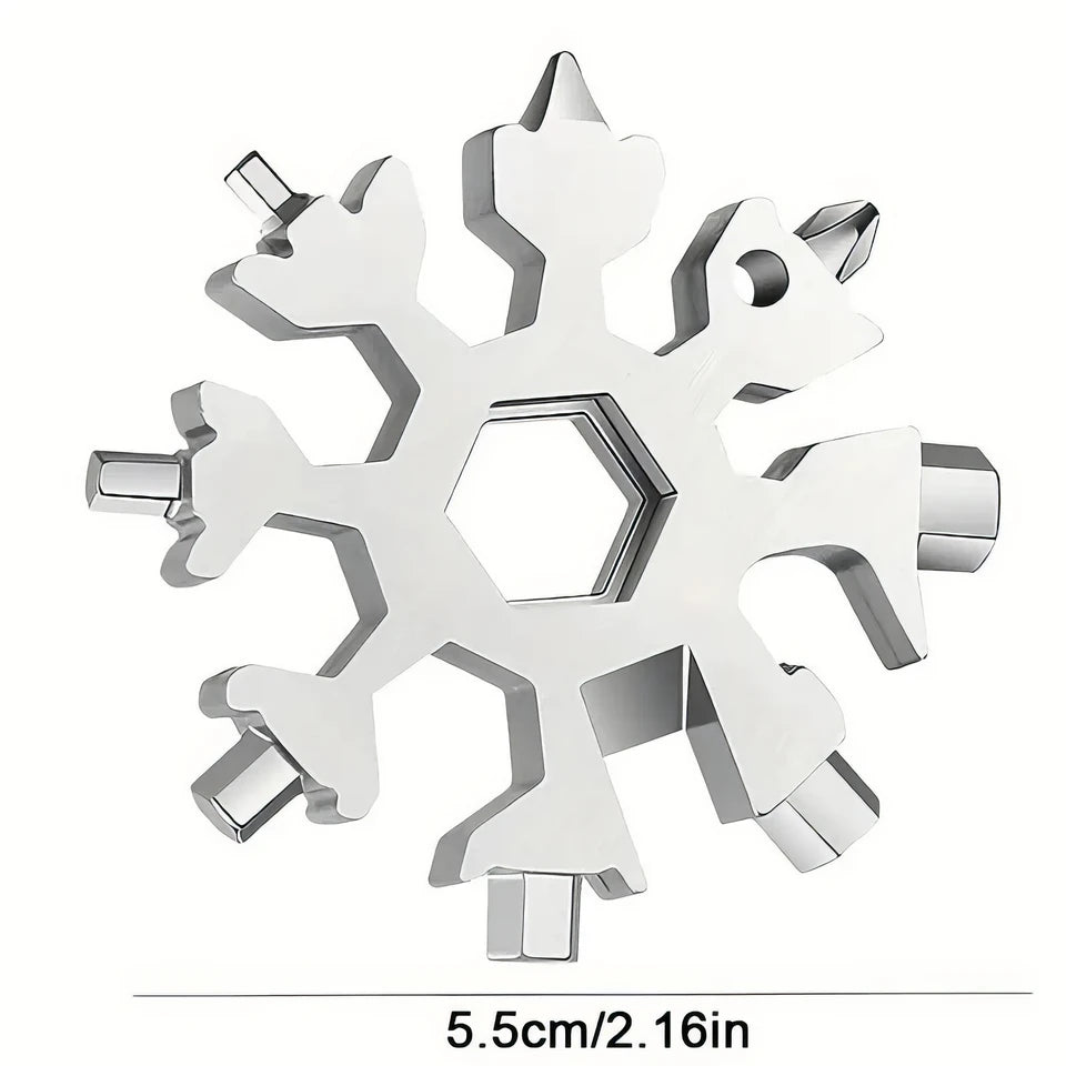 1/2 Snowflake Multi Functional Tool Silver, Durable Structure, Multi Functional Small Tool, Suitable for Camping and Home Use