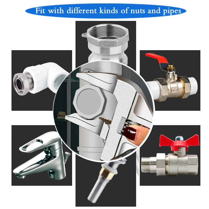 Adjustable Wrench Universal Monkey Spanner Multi-function plumbing Hand Tools Nut Sink Wrench Bathroom Pipe Large Open Spanner