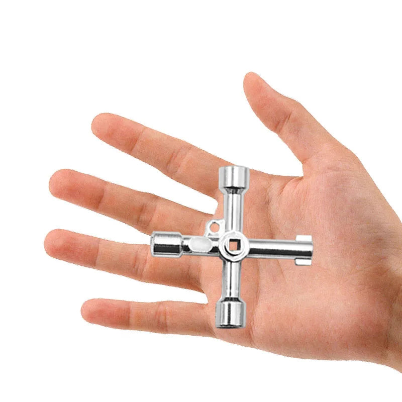 Key Wrench Cross Switch Alloy Universal Square Wrench Tool for Elevator Electrical Cupboard Box Cabinet socket wrench