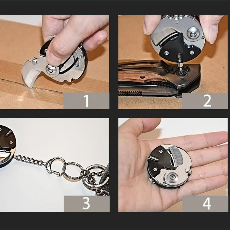 Multifunctional Folding Pocket Knife Outdoor Screwdriver Mini Repair Tool Pendant Neck Key EDC Tool Removable Fruit Knife