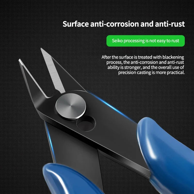 Blue Electricians Pliers Tools Electrician Hand Tool Carbon Steel Electrical Wire Cable Cutters Side Snips Flush Nipper Home