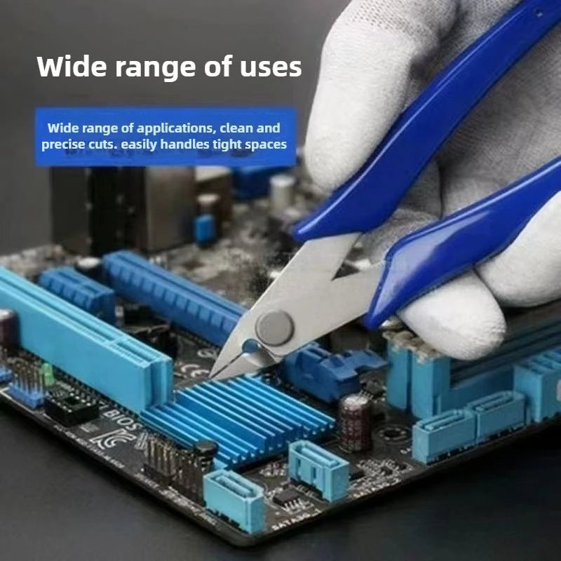 Blue Electricians Pliers Tools Electrician Hand Tool Carbon Steel Electrical Wire Cable Cutters Side Snips Flush Nipper Home