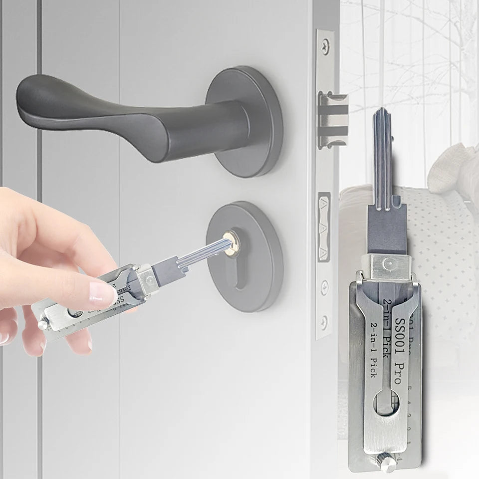 Stainless Steel Precision Tool SS001 Pro O-ring Pickup Kit Hook Tool Maintenance Repair Kit Key Decoder Only for Straight Groove