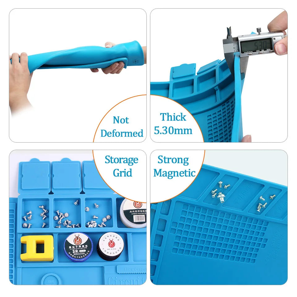 Antistatic ESD Soldering Mat For Bga Rework Station Large Ipad Repair Heat Insulation Mat Pad Small Silicon Mat Thick Soldering