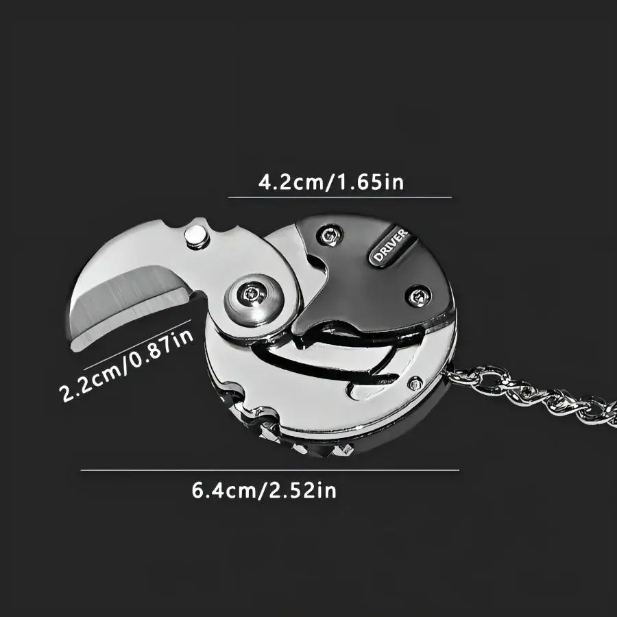 Multifunctional Folding Pocket Knife Outdoor Screwdriver Mini Repair Tool Pendant Neck Key EDC Tool Removable Fruit Knife