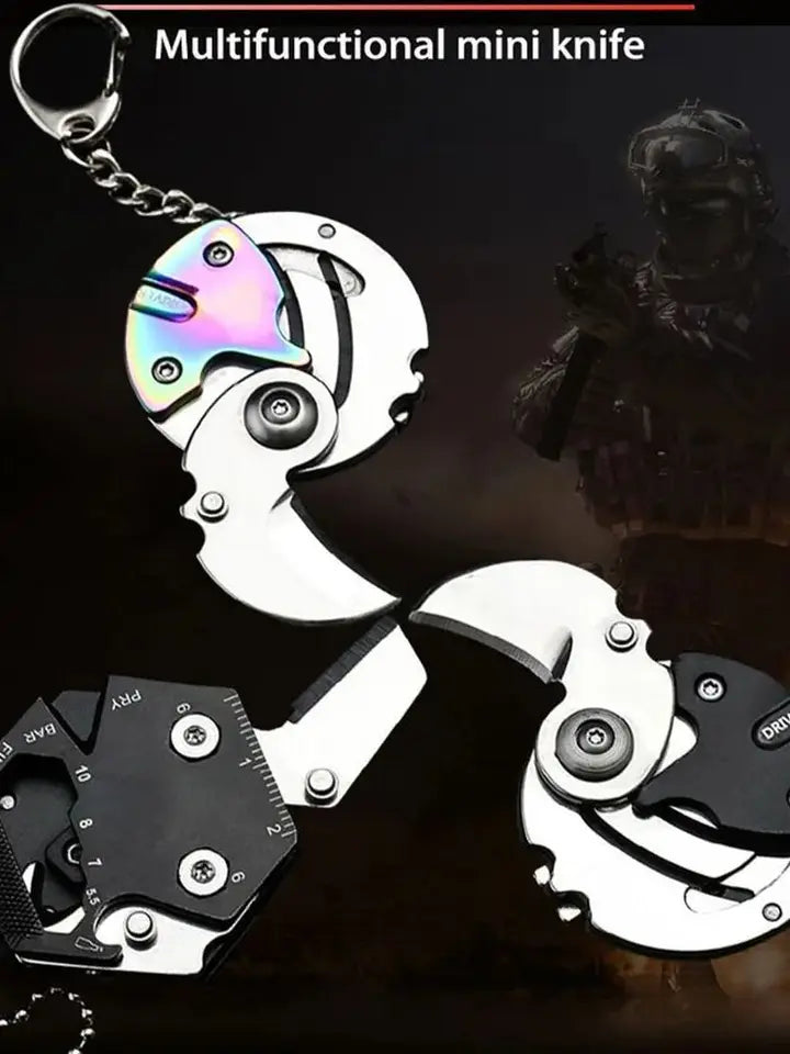 Multifunctional Folding Pocket Knife Outdoor Screwdriver Mini Repair Tool Pendant Neck Key EDC Tool Removable Fruit Knife