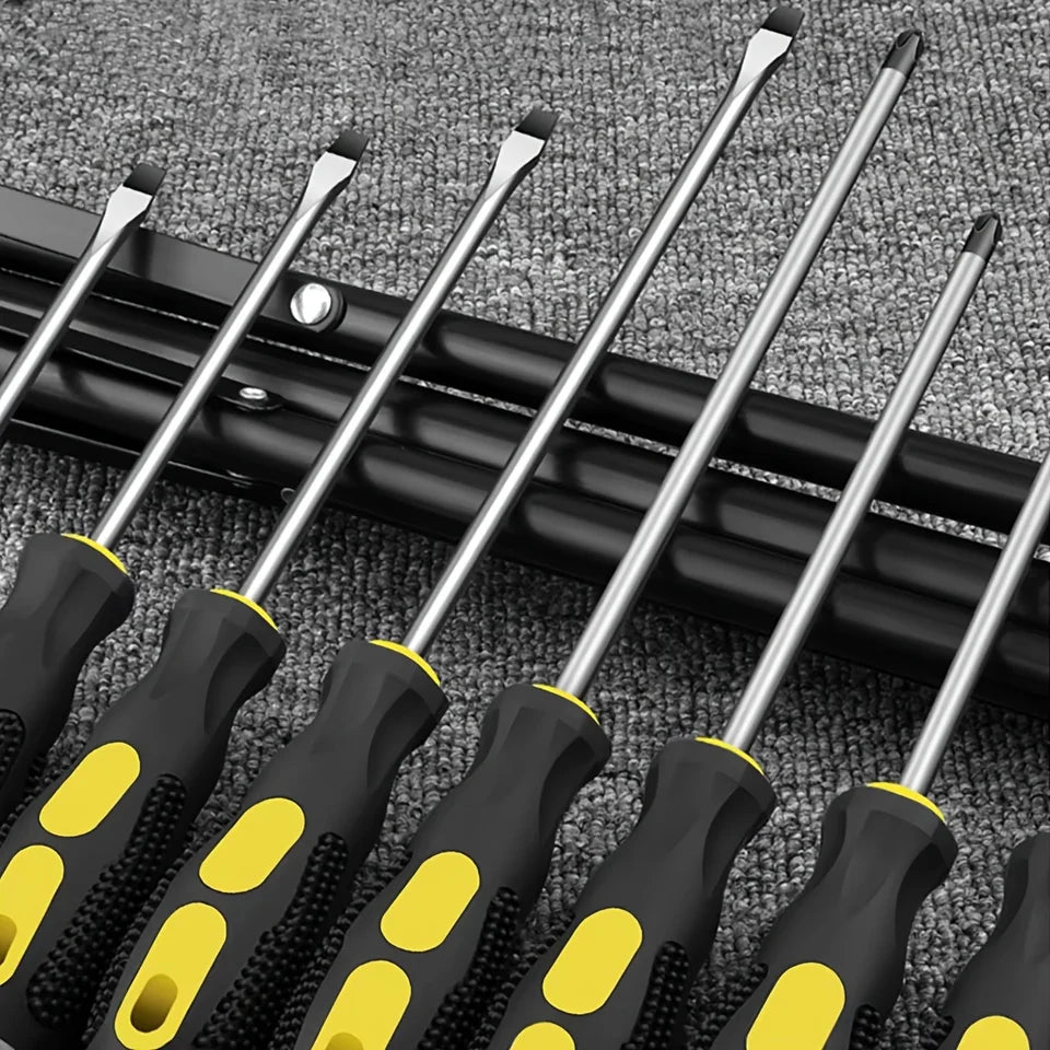 Magnetic Tip Screwdriver Set, Phillips and Flat, Professional Cushion Grip | Hand Tools Set