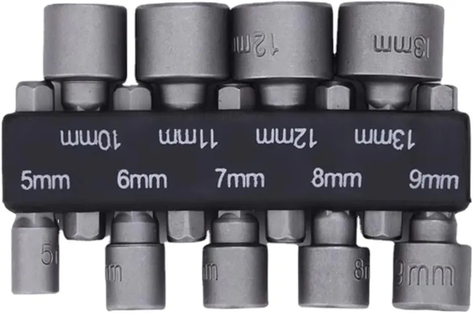 9pcs/set 5mm-13mm Hex Sockets Sleeve Nozzles Nut Driver Set Screwdriver Set Schroevendraaier Set Bits Sets Tools Socket Wrenches
