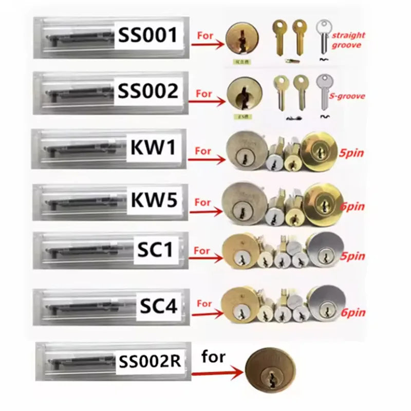 Stainless Steel Precision Tool SS001 Pro O-ring Pickup Kit Hook Tool Maintenance Repair Kit Key Decoder Only for Straight Groove