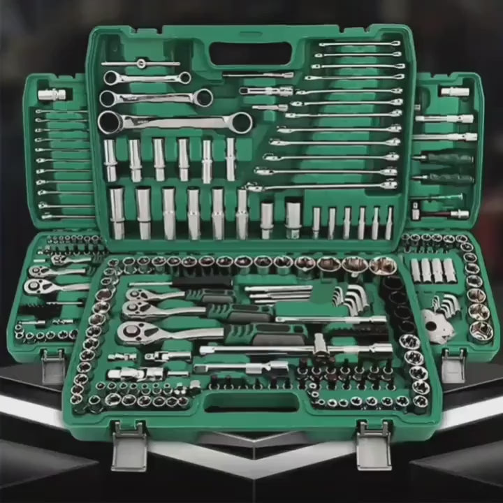 46/53 Professional Ratchet Tool Set, Multi-functional Auto Repair Tool Set, equipped with torque wrench, screwdriver and portabl